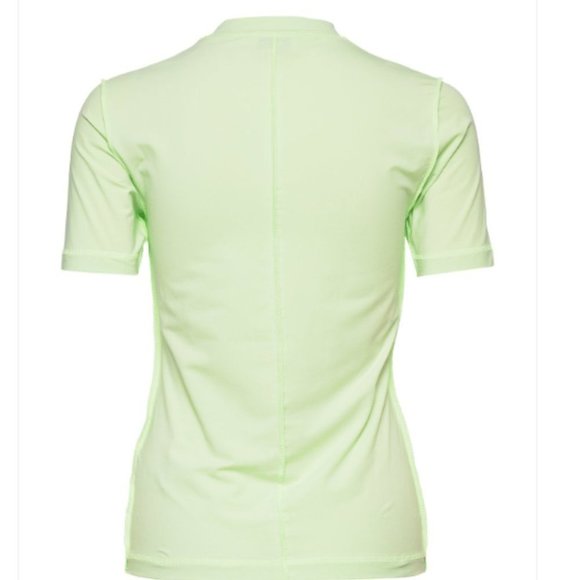 Ganni Light Stretch Jersey T Shirt Top Light Patina Green Sz L - Picture 2 of 7